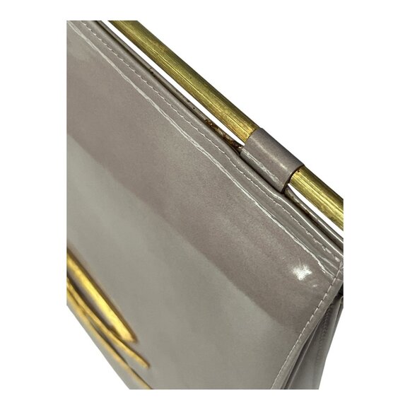 Christian Lacroix Paris Mauve Patent Leather Shoulder Bag with Gold Hardware - Picture 5 of 12